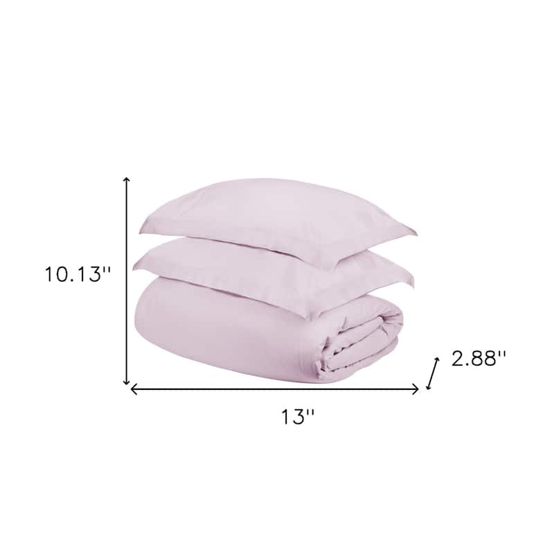 HomeRoots Lilac Queen Cotton Blend 300 Thread Count Washable Duvet Cover Set