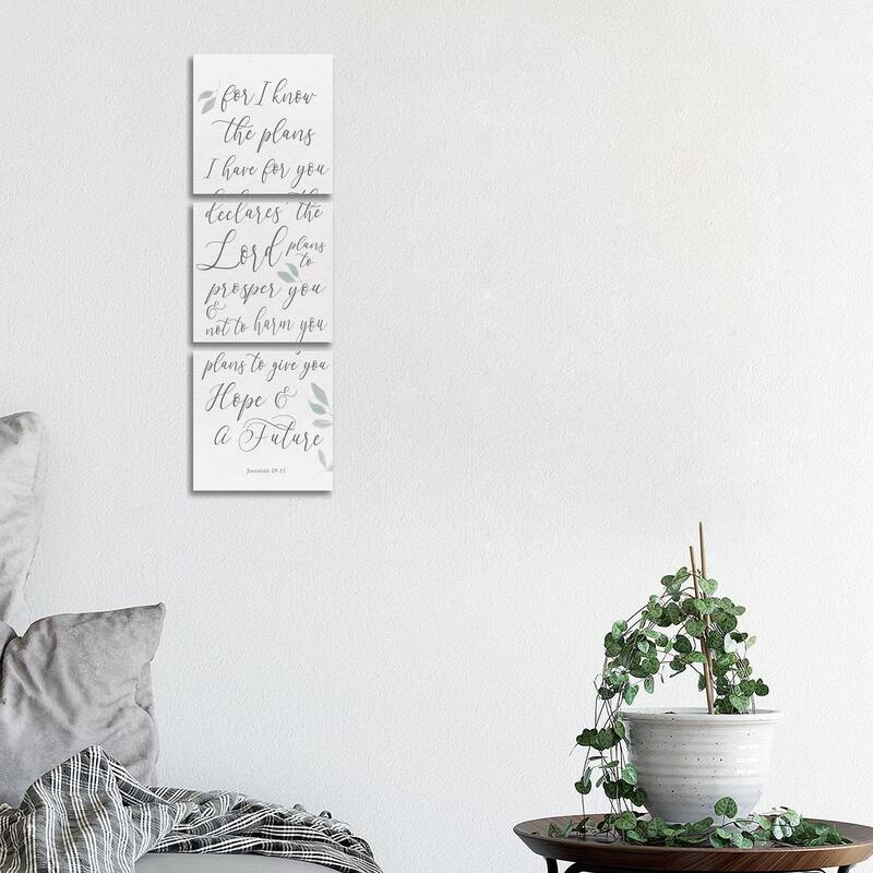 iCanvas "Inspired Panel I" by hartworks 3-Piece Canvas Wall Art Set - 36x12x1.5