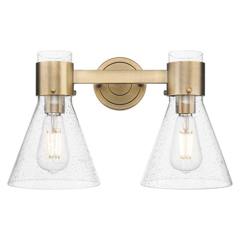 Innovations Lighting 464-2W-G464C-7SDY Lawton Cone 2 Light 16" Wide - Brushed Brass