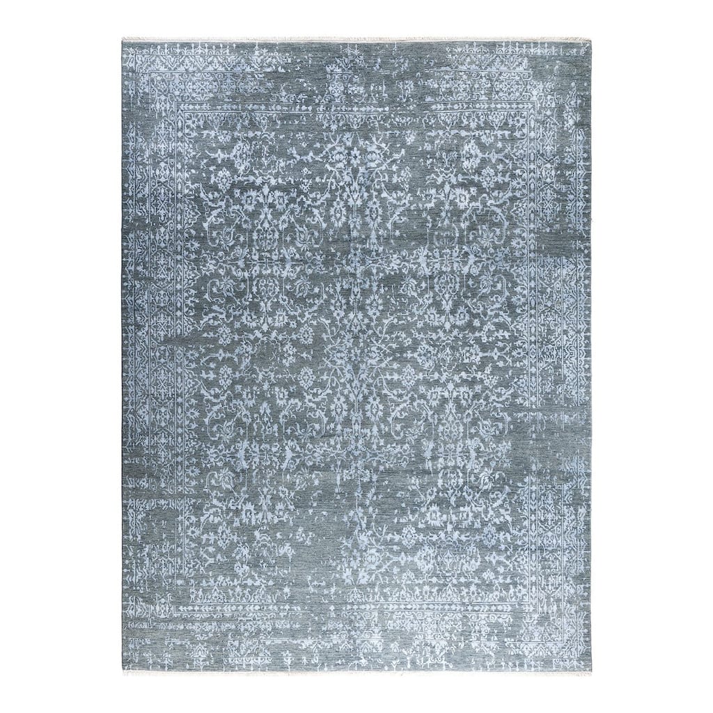 Ikat One-of-a-Kind Hand-Knotted Area Rug, Blue - 9' 2" x 12' 3"