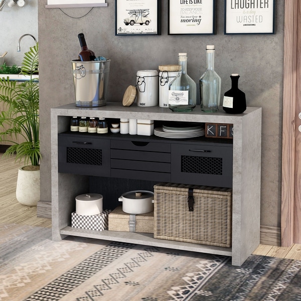 Furniture of America Tele Industrial 1-drawer Rectangle Console Table. Opens flyout.