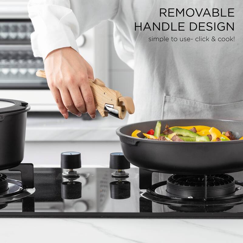 Country Kitchen 16 Piece RV Cookware Set Ceramic with Removable Handle Oven Safe.
