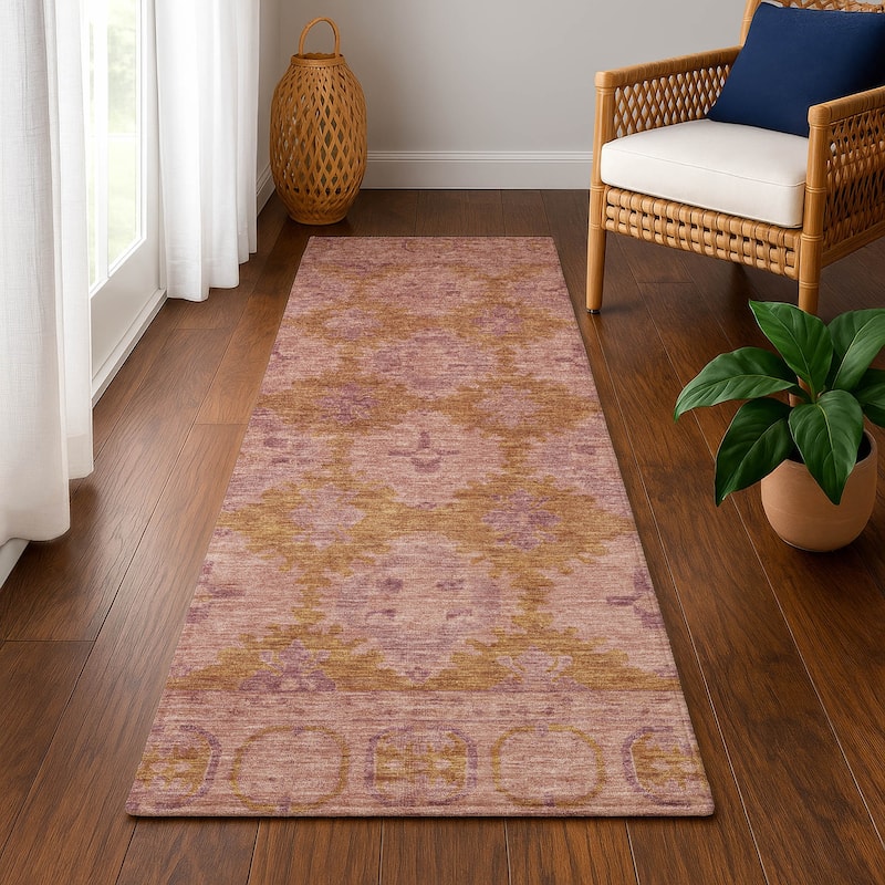 Premium Washable Super Soft Vintage Traditional Mayfield Rug - Blush - 2'3" x 7'6"