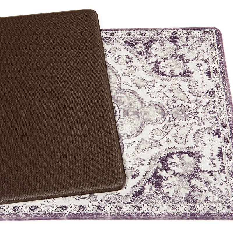 World Rug Gallery Distressed Bohemian Anti-Fatigue Standing Mat - 18"x47"