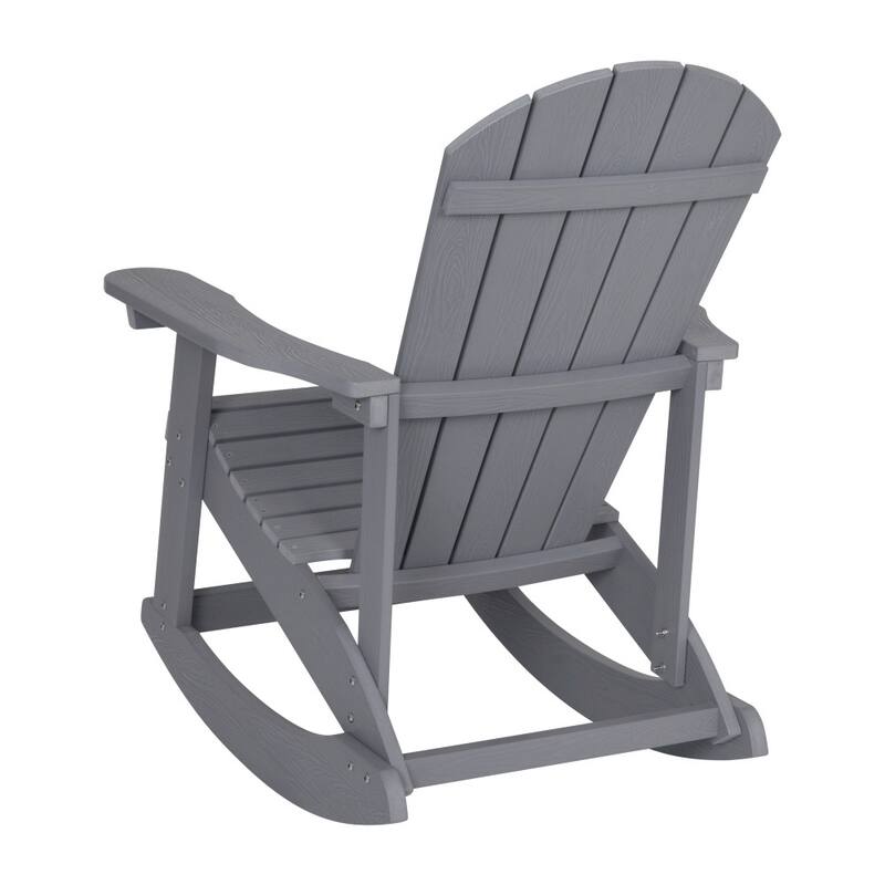 All Weather Polyresin Wood Rocking Adirondack Chair