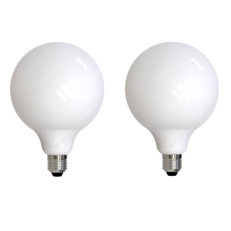 Bulbrite Pack of (2) 8.5 Watt Dimmable Medium (E26) LED Bulb - 800 Lumens, 2700K, and 90 CRI - Milky Finish Warm White Light