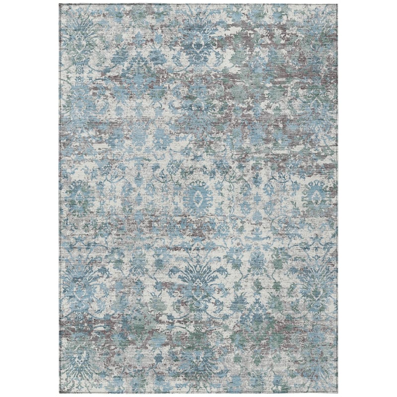 Machine Washable Indoor/Outdoor Vintage Traditional Chantille Rug
