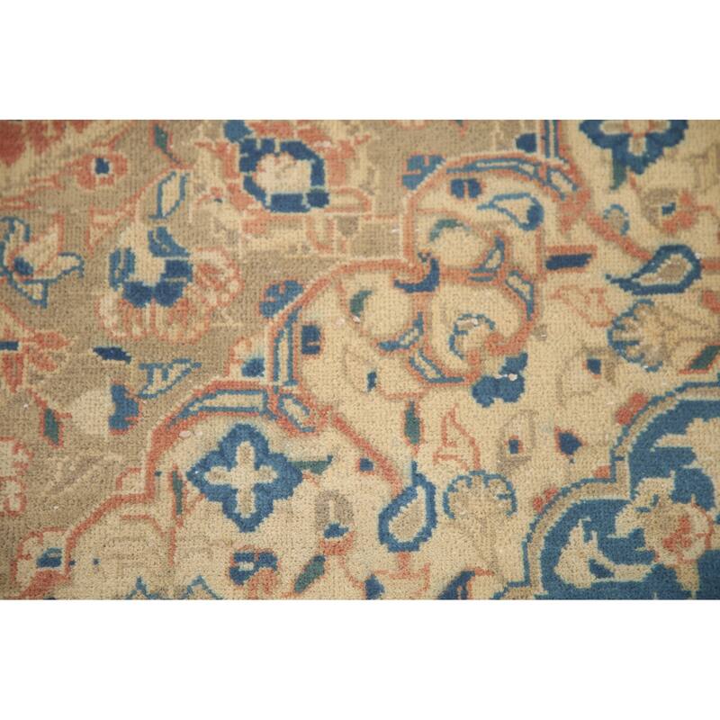 Hand Knotted Oriental 100% Wool Carpet Traditional Floral Oranges & Rust Mashad Area Rug - 14' 0'' X 9' 6''