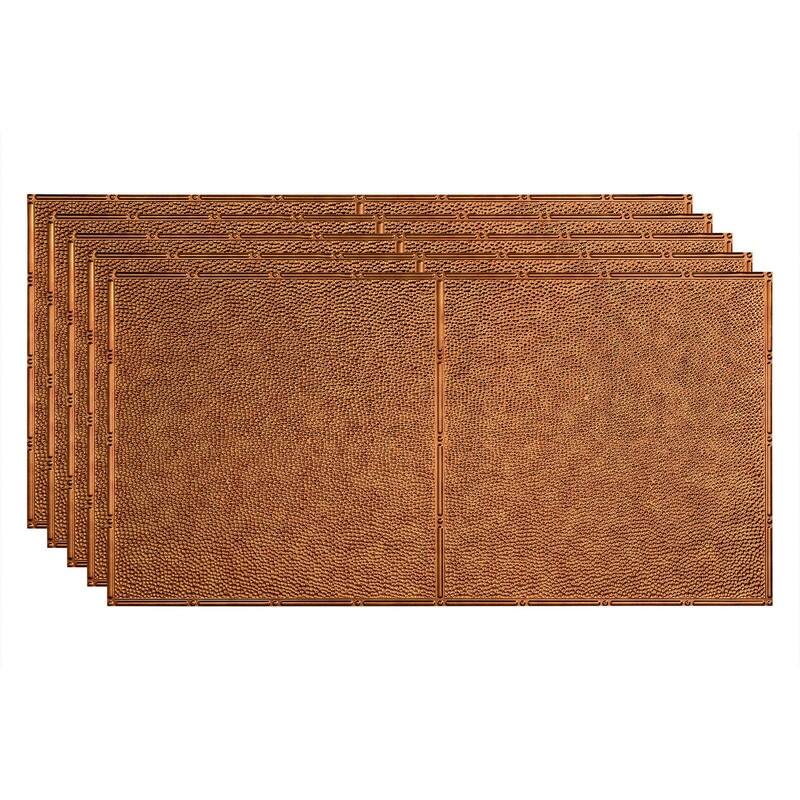FASÄDE Border Fill Decorative Vinyl 2ft x 4ft Glue Up Ceiling Panel in Antique Bronze (5 Pack) - 5 Pack - Antique Bronze