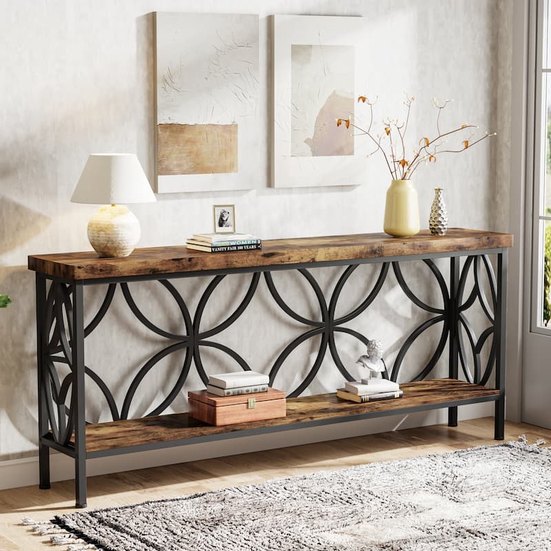 70.9 Inches Narrow Sofa Console Table for Entryway, Living Room
