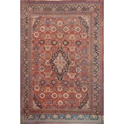 Hand Knotted Oriental 100% Wool Carpet Traditional Floral Oranges & Rust Sultanabad Area Rug - 13' 6'' X 10' 9''