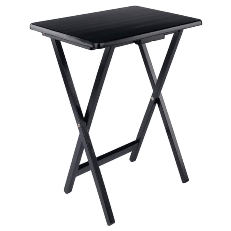 Folding Rectangular Snack Tables - 29" - Black - Set of 2