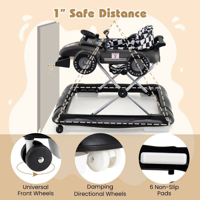 Gymax 4-in-1 Baby Push Walker Activity Center w/3-Level Adjustable