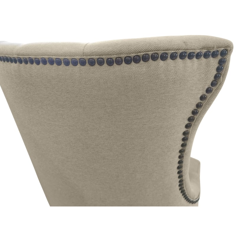 Tufted Back Armless Upholstered Dining Chair - 35" - Cream - Set of 2