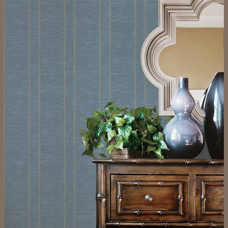 Galerie Wallcoverings Palazzo 2 Collection Pleated Stripe Vinyl on Non-woven Matte Wallpaper Roll