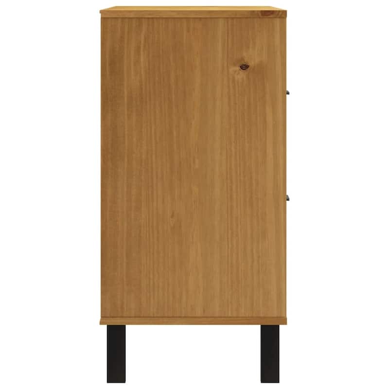 vidaXL Sideboard with Glass Door FLAM 31.5"x15.7"x31.5" Solid Wood Pine - 31.5" x 15.7" x 31.5"