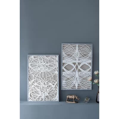 S/2 Leaf Shadow Box Wall Décor, 23.5x1x35.5"