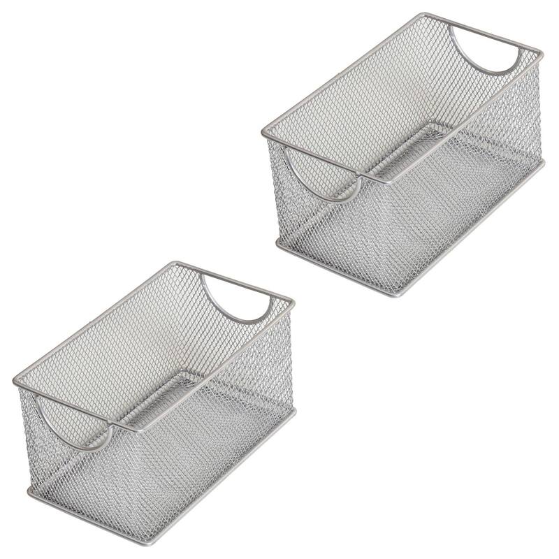 YBM Home All-Purpose Wire Mesh Storage Baskets: Organize Your Home with Open Bin Shelf Storage, Pack of 2 - 7.75x4x4