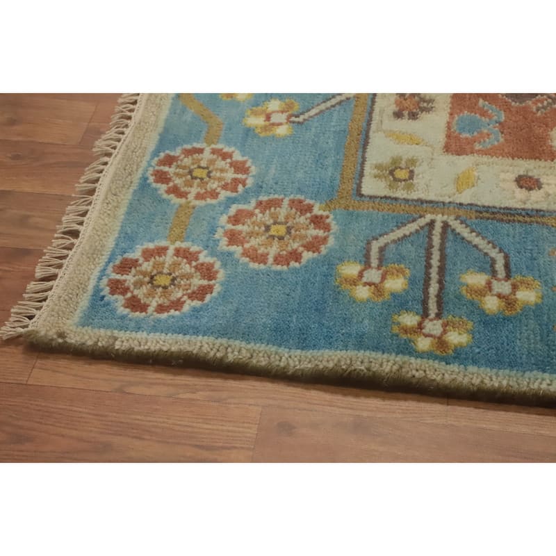 Hand-knotted Traditional Wool Brown Geometric Oriental Area Rug - 9' 11'' X 7' 10''