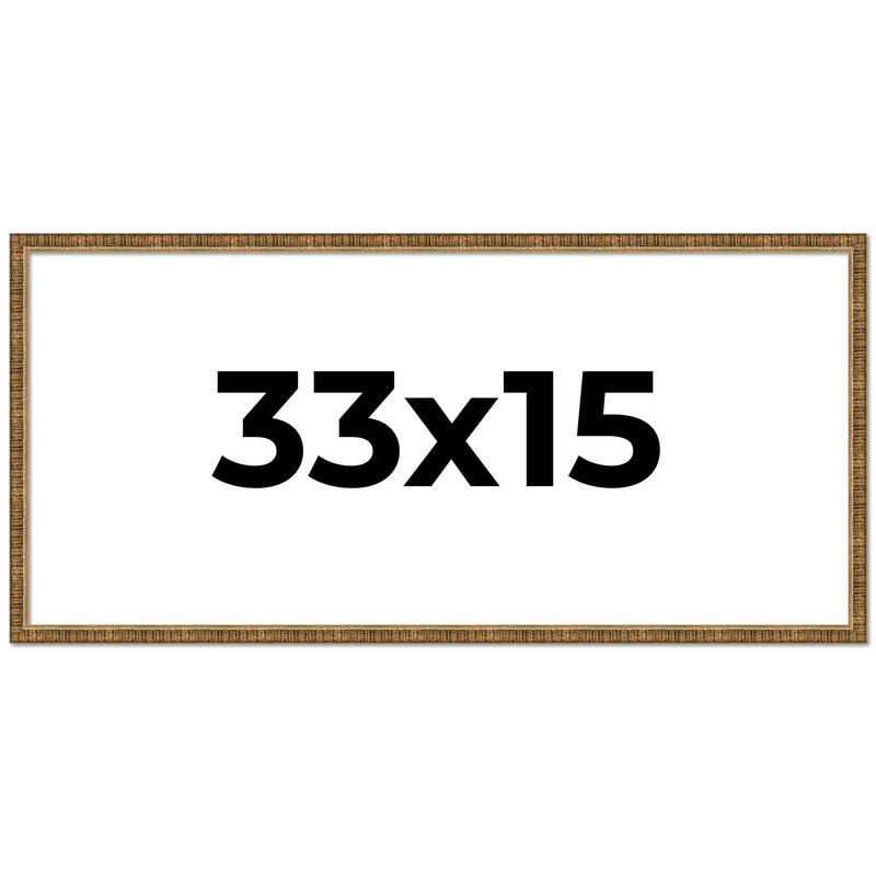 33x15 Frame Gold Kingsley Distressed Solid Wood Picture Frame Width
