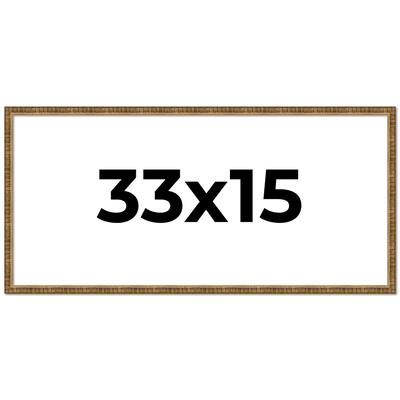 33x15 Frame Gold Kingsley Distressed Solid Wood Picture Frame Width