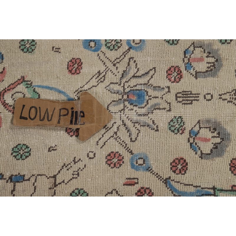 Hand Knotted Oriental 100% Wool Carpet Traditional All-Over Beige & Ivories Tabriz Area Rug - 12' 3'' X 9' 8''