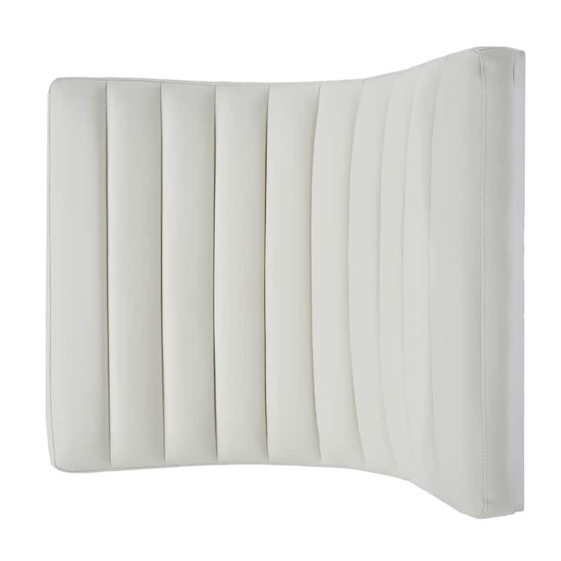 White Modern 27" Accent Chair with Curved Back and Chrome-Finished Stainless Steel Legs