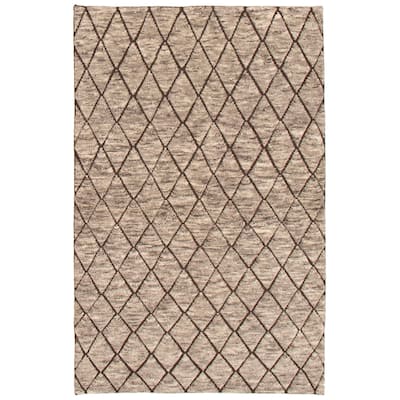 ECARPETGALLERY Hand-knotted Tangier Grey Wool Rug - 4'11 x 7'8