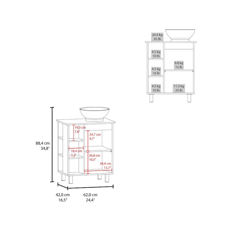 Stites Black Bathroom Vanity Sink with Countertop Modern Bathroom Furniture