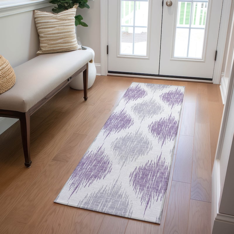 Machine Washable Indoor/ Outdoor Chantille Geo Contemporary Rug