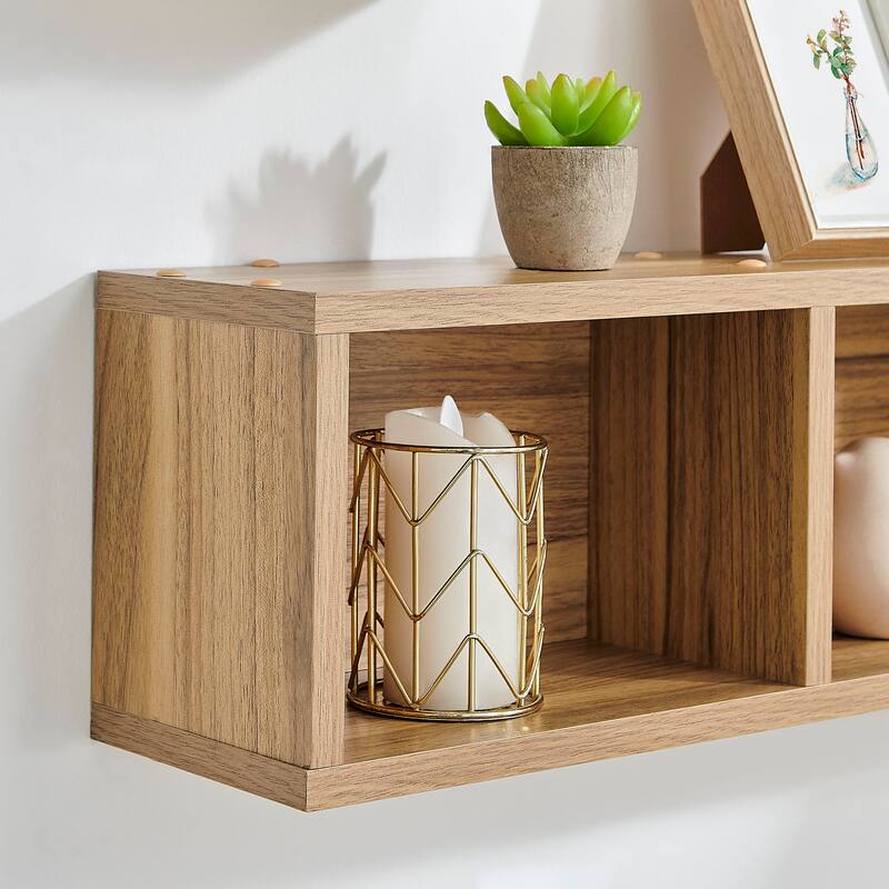 Danya B. Bauhaus Floating Geometric Cubby Wall Shelves - Set of 3 Sizes