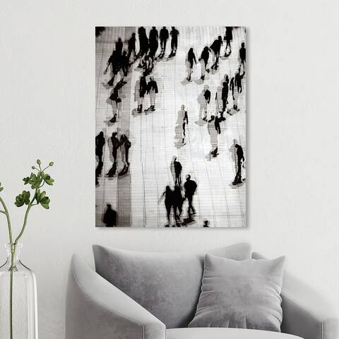 Oliver Gal 'Glitch II' People and Portraits Wall Art Canvas Print Silhouettes - Black, White