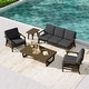 preview thumbnail 59 of 99, 5-Piece Teak Outdoor Conversation Set with Tables.