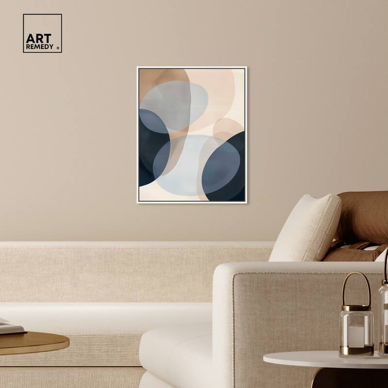 Art Remedy In My Thoughts Framed Abstract Shapes 1 Piece Canvas Wall Art