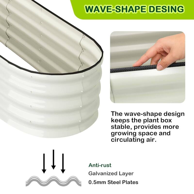 2 Pcs 4.5x2x1.5ft Galvanized Raised Garden Bed, Planter Box for Vegetables, Flowers, Fruits