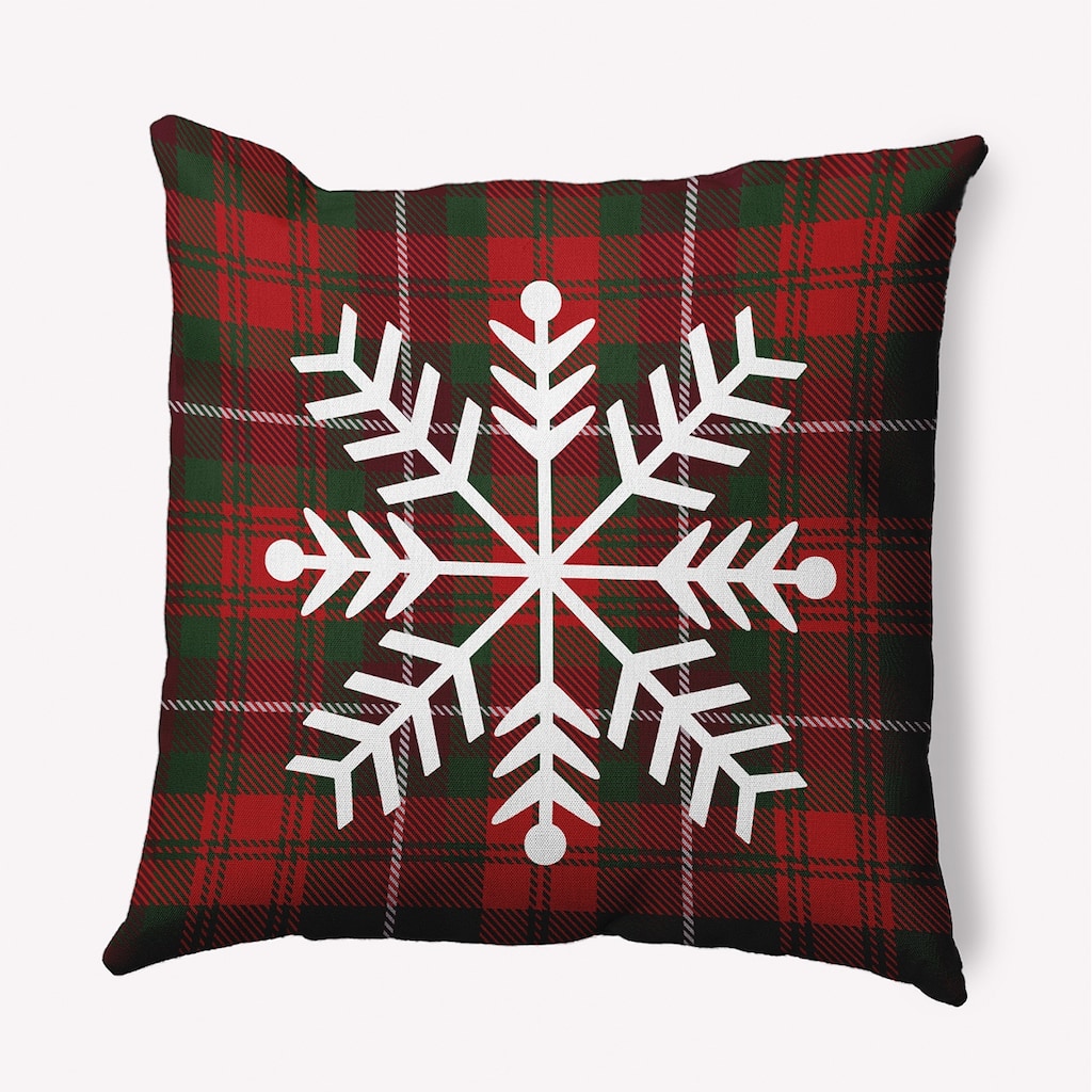 Tartan Snowflake Accent Pillow