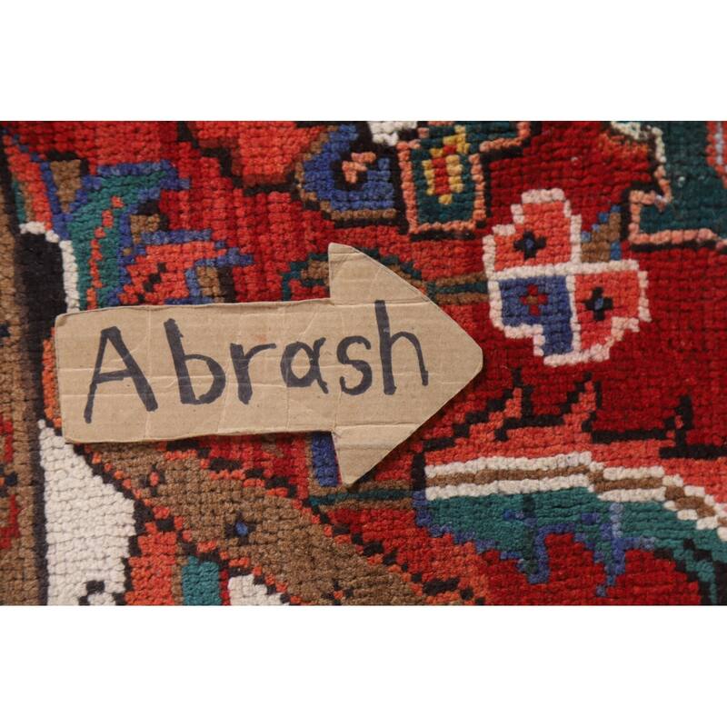 Hand Knotted Oriental 100% Wool Carpet Traditional Medallion Red Heriz Area Rug - 9' 7'' X 6' 11''