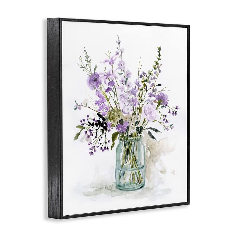 Stupell Mixed Purple Botanicals Traditional Flower Arrangement Painting Framed Wall Art, Design by Carol Robinson