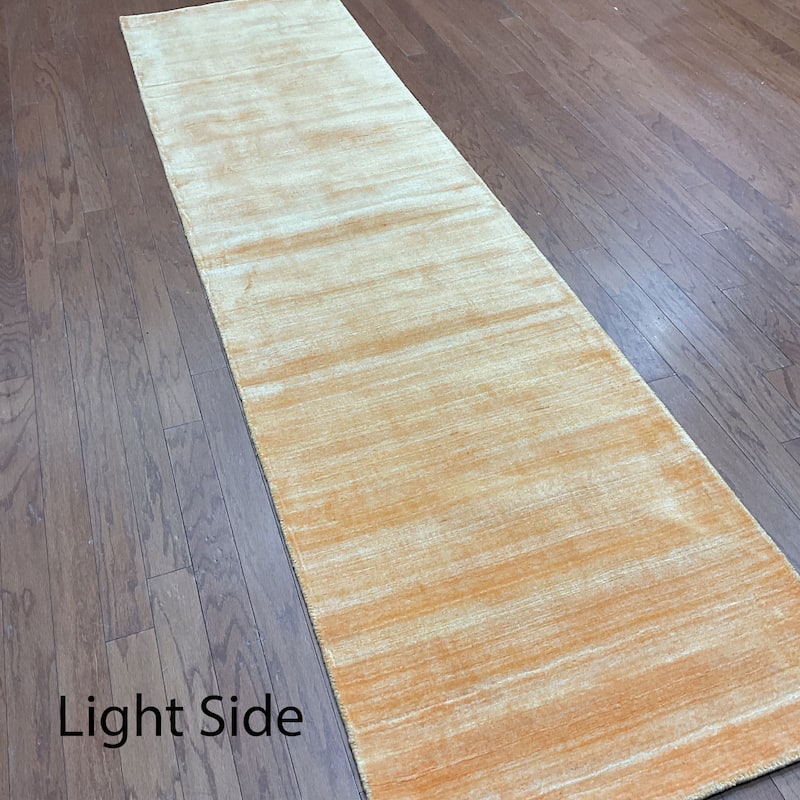 HERAT ORIENTAL Handmade Modern Gabbeh Bamboo Silk Rug - 2'6 x 10'