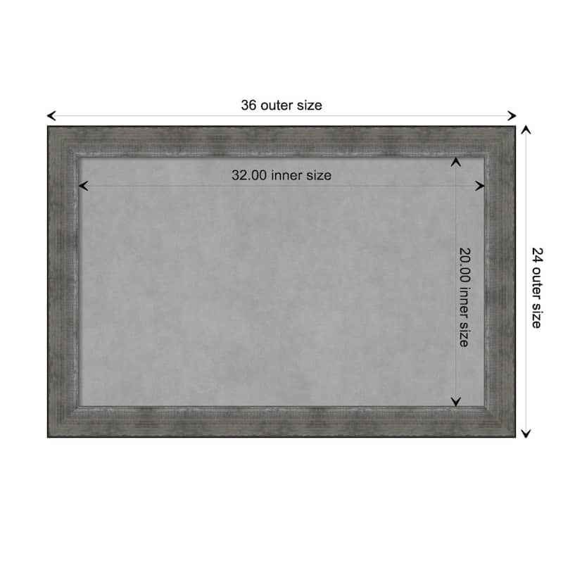 Amanti Art Forged Pewter Framed Magnetic Board - Board Size 32x20
