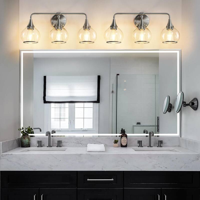 Modern Vanity Lights Dimmable Bathroom Light Fixtures with Glass Shade