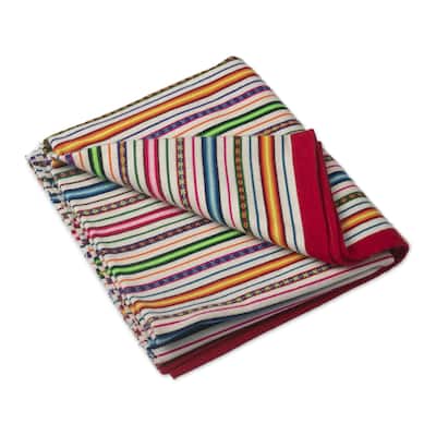Novica Handmade Striking Stripes Hand-Loomed Throw Blanket