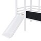 preview thumbnail 16 of 34, Roomfitters Twin Size Loft Bed with Ladder and Slide, House Bed with Blackboard and Light Strip for a Fun and Functional Space