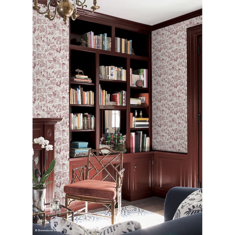 NuWallpaper Brownstone Boys Toile de New York Brick Peel and Stick Wallpaper - N/A