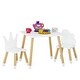 preview thumbnail 1 of 8, Kids Table with 2 Chairs Set 17.5"H for Boys, Girls,White White