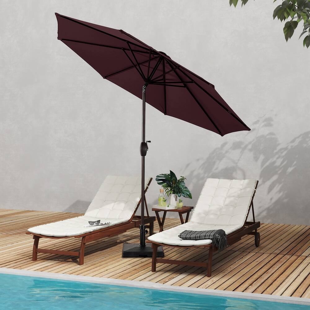 Brock 9-Foot Market Patio Umbrella with Concrete Base Weight Stand Included