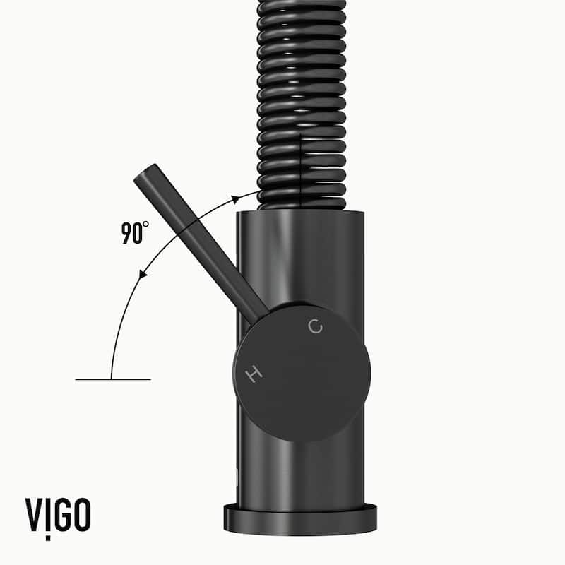 VIGO Edison 19" H Single Handle Pull-Down Sprayer Kitchen Faucet