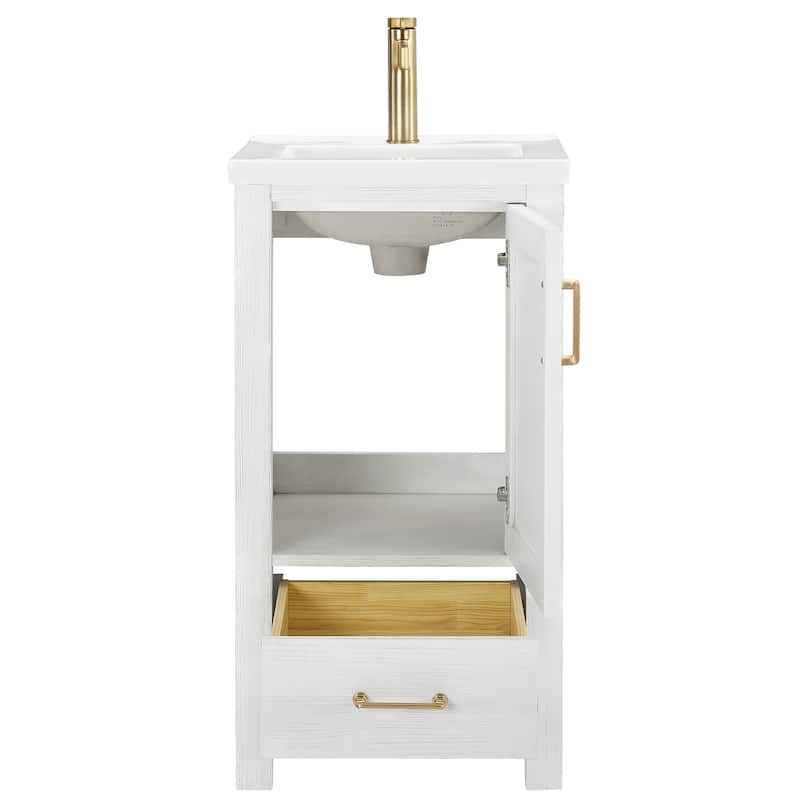 Gela Single Bath Vanity with Ceramic Basin Top without Mirror