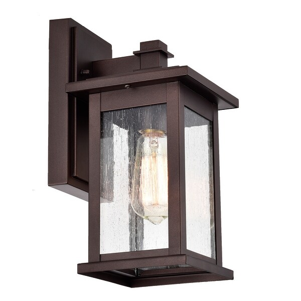1 Light Exterior Light Fixtures Wall Mount in Oil Rubbed Bronze Finish with Seeded Glass Bulb not included 12 7 6 On Sale Bed Bath Beyond 34113502