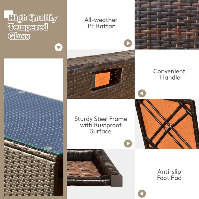 Costway 9 Pieces Patio Furniture Set with 50,000 BTU Propane Fire Pit - See Details